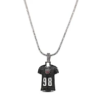 The GLD Shop Las Vegas Raiders 14K White Gold Jersey Logo Pendant & 20" Tennis Chain