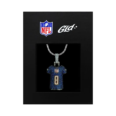 The GLD Shop Baltimore Ravens 14K White Gold Jersey Logo Pendant & 20" Tennis Chain