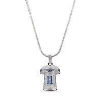 The GLD Shop Dallas Cowboys 14K White Gold Jersey Logo Pendant & 20" Tennis Chain
