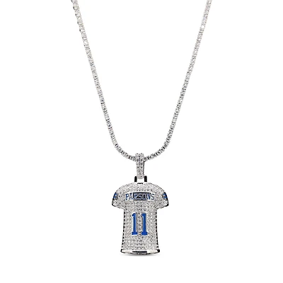 The GLD Shop Dallas Cowboys 14K White Gold Jersey Logo Pendant & 20" Tennis Chain