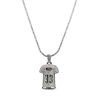 The GLD Shop Green Bay Packers 14K White Gold Jersey Logo Pendant & 20" Tennis Chain