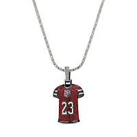 GLD Christian McCaffrey San Francisco 49ers 14K White Gold Jersey Logo Pendant & 20" Tennis Chain