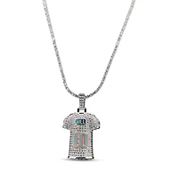 The GLD Shop Miami Dolphins 14K White Gold Jersey Logo Pendant & 20" Tennis Chain