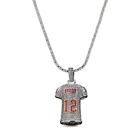 The GLD Shop Tampa Bay Buccaneers 14K White Gold Jersey Logo Pendant & 20" Tennis Chain