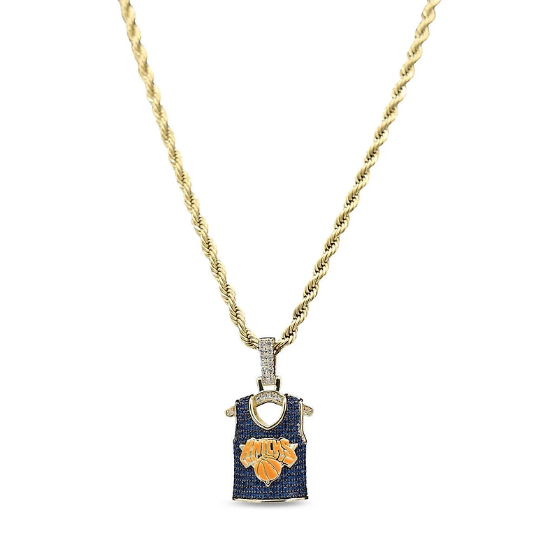 The GLD Shop New York Knicks 18K Yellow Gold Jersey Logo Pendant & 20" Rope Chain