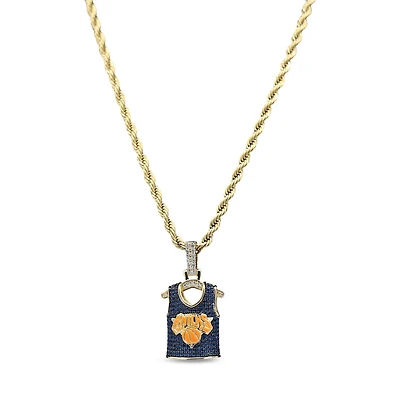 The GLD Shop New York Knicks 18K Yellow Gold Jersey Logo Pendant & 20" Rope Chain