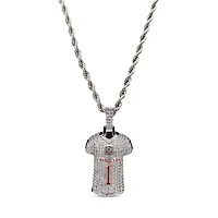 The GLD Shop Cincinnati Bengals 14K White Gold Jersey Logo Pendant & 20" Rope Chain