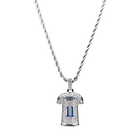 The GLD Shop Dallas Cowboys 14K White Gold Jersey Logo Pendant & 20" Rope Chain