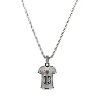 The GLD Shop Green Bay Packers 14K White Gold Jersey Logo Pendant & 20" Rope Chain
