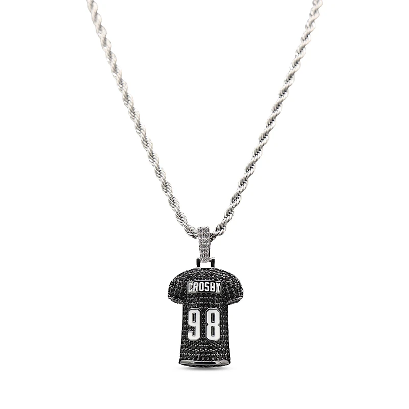 The GLD Shop Las Vegas Raiders 14K White Gold Jersey Logo Pendant & 20" Rope Chain