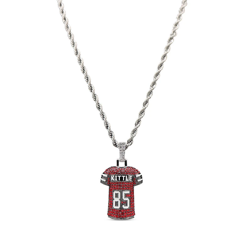 The GLD Shop San Francisco 49ers 14K White Gold Jersey Logo Pendant & 20" Rope Chain