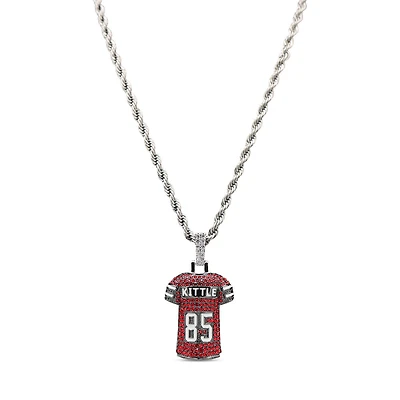 The GLD Shop San Francisco 49ers 14K White Gold Jersey Logo Pendant & 20" Rope Chain