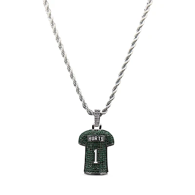 The GLD Shop Philadelphia Eagles 14K White Gold Jersey Logo Pendant & 20" Rope Chain