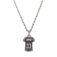 The GLD Shop Minnesota Vikings 14K White Gold Jersey Logo Pendant & 20" Rope Chain