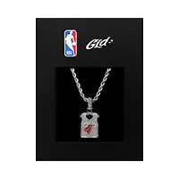 The GLD Shop Miami Heat 14K White Gold Jersey Logo Pendant & 20" Rope Chain