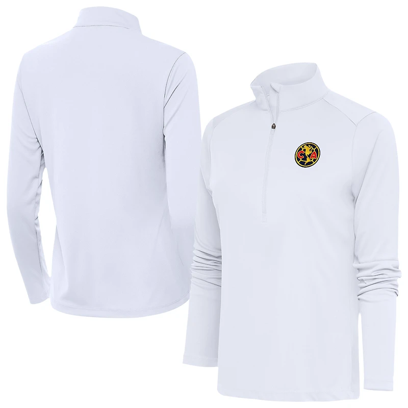 Women's Antigua White Club America Statement Half-Zip Pullover
