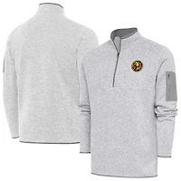 Men's Antigua Heather Gray Club America Elevate Quarter-Zip Pullover