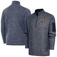 Men's Antigua Heather Navy Club America Elevate Quarter-Zip Pullover