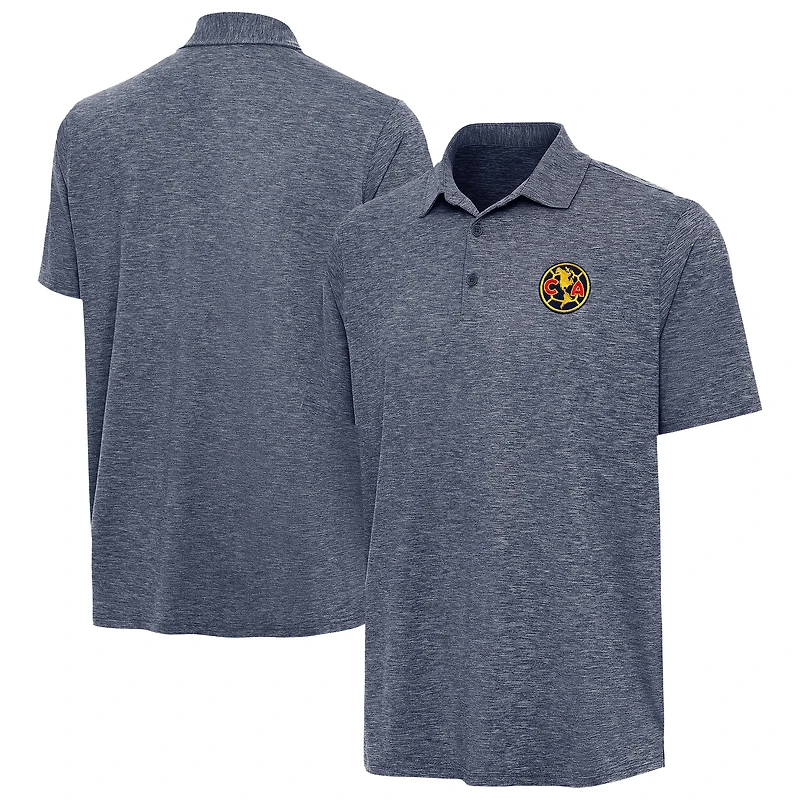 Men's Antigua Heather Navy Club America Triple Shot Polo