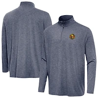 Men's Antigua Heather Navy Club America Master Quarter-Zip Pullover