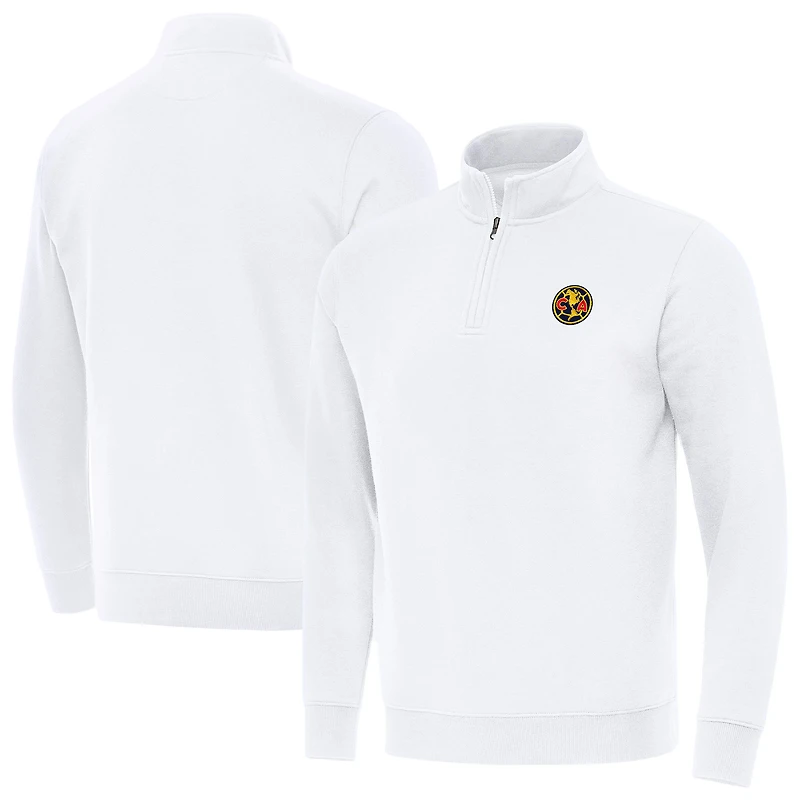 Men's Antigua White Club America Landslide Quarter-Zip Pullover