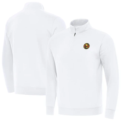 Men's Antigua White Club America Landslide Quarter-Zip Pullover