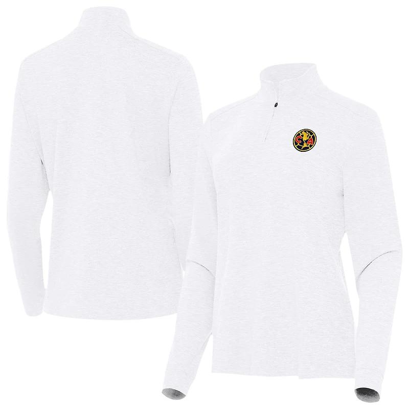Women's Antigua White Club America Master Quarter-Zip Pullover