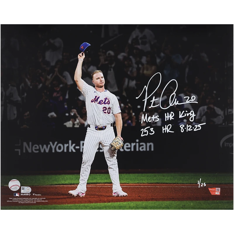 Pete Alonso New York Mets Autographed 16" x 20" Standing Ovation Photograph with Multiple Inscriptions