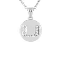 FanDrip Miami Hurricanes Diamond Pendant Necklace with 18" Chain