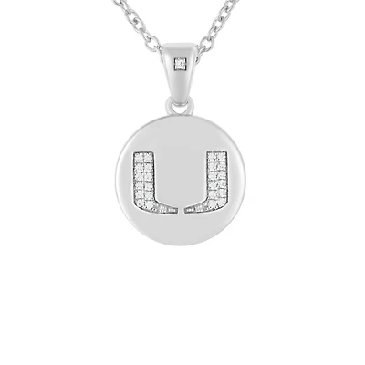 FanDrip Miami Hurricanes Diamond Pendant Necklace with 18" Chain