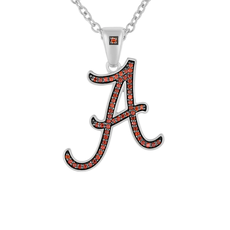 FanDrip Alabama Crimson Tide Created Garnet Script Pendant Necklace with 18" Chain