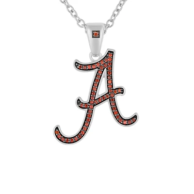 FanDrip Alabama Crimson Tide Created Garnet Script Pendant Necklace with 18" Chain