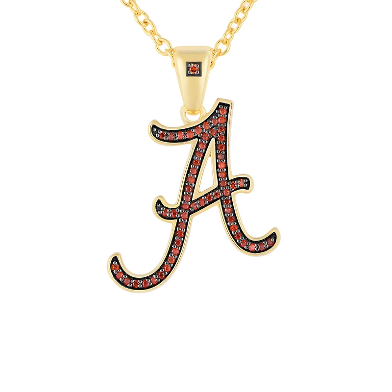 FanDrip Alabama Crimson Tide Created Garnet Script Pendant Necklace with 18" Chain