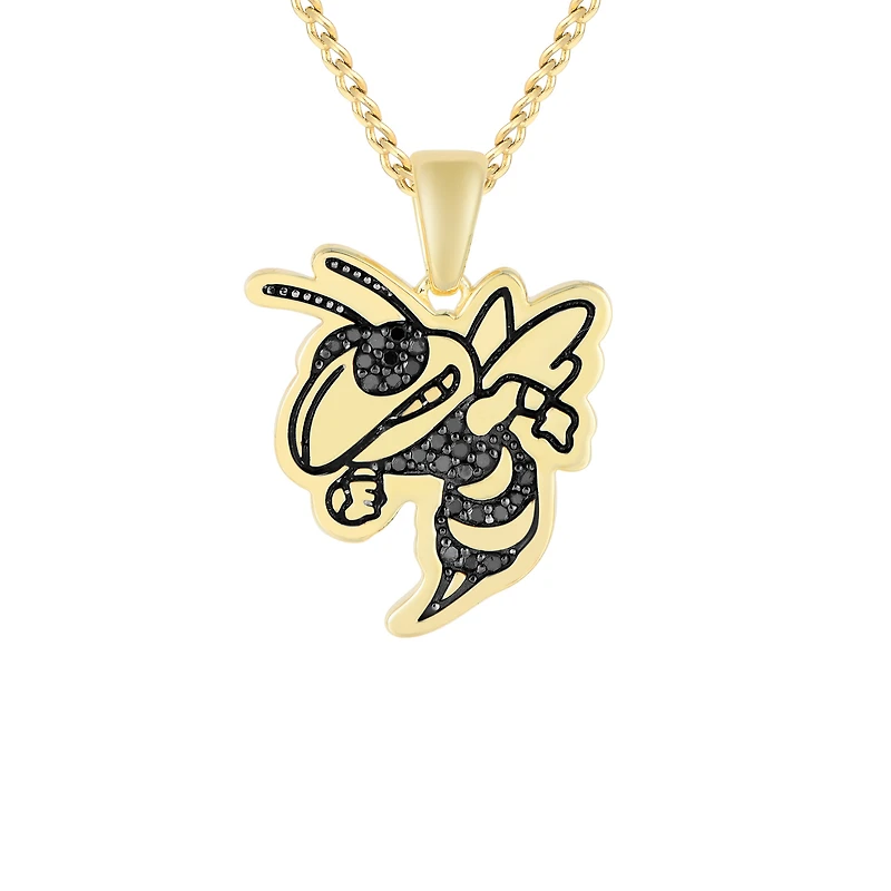 FanDrip Georgia Tech Yellow Jackets Diamond Pendant Necklace with 18" Chain
