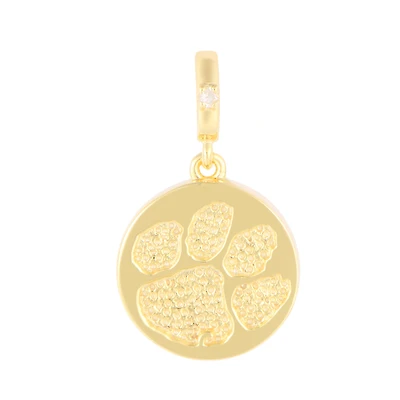 FanDrip Clemson Tigers Diamond Paw Pendant Necklace with 18" Chain