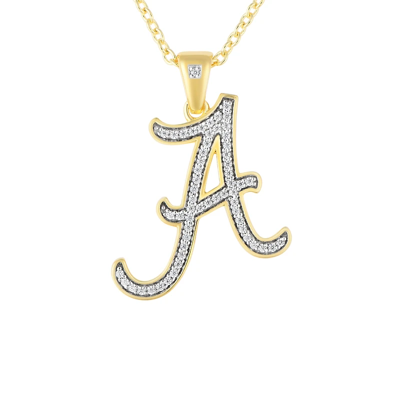 FanDrip Alabama Crimson Tide Diamond Script Pendant Necklace with 18" Chain