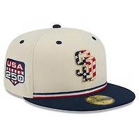 Men's New Era Cream/Navy San Diego Padres USA 250 Fourth of July 59FIFTY Fitted Hat
