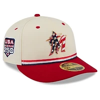 Men's New Era Cream/Red Miami Marlins USA 250 Fourth of July Low Profile 59FIFTY Fitted Hat