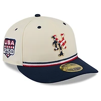 Men's New Era Cream/Navy New York Mets USA 250 Fourth of July Low Profile 59FIFTY Fitted Hat