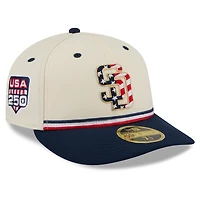 Men's New Era Cream/Navy San Diego Padres USA 250 Fourth of July Low Profile 59FIFTY Fitted Hat