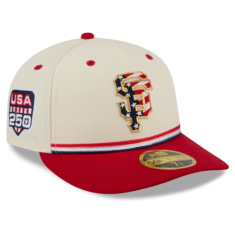 Men's New Era Cream/Red San Francisco Giants USA 250 Fourth of July Low Profile 59FIFTY Fitted Hat
