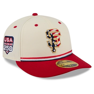 Men's New Era Cream/Red San Francisco Giants USA 250 Fourth of July Low Profile 59FIFTY Fitted Hat