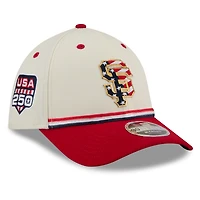 Men's New Era Cream/Red San Francisco Giants USA 250 Fourth of July 39THIRTY M-Crown Flex Hat