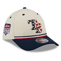 Men's New Era Cream/Navy Tampa Bay Rays USA 250 Fourth of July 39THIRTY M-Crown Flex Hat