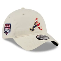 Men's New Era Cream Atlanta Braves USA 250 Fourth of July 9TWENTY Adjustable Hat