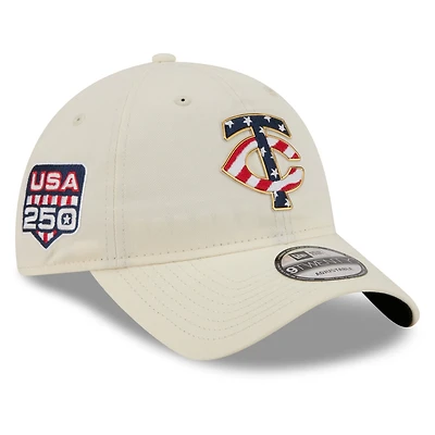 Men's New Era Cream Minnesota Twins USA 250 Fourth of July 9TWENTY Adjustable Hat