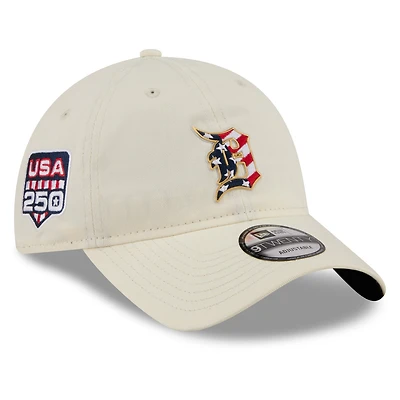 Men's New Era Cream Detroit Tigers USA 250 Fourth of July 9TWENTY Adjustable Hat
