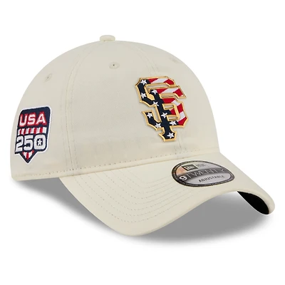 Men's New Era Cream San Francisco Giants USA 250 Fourth of July 9TWENTY Adjustable Hat