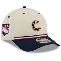 Youth New Era Cream/Navy Chicago Cubs USA 250 9FORTY M-Crown Adjustable Hat
