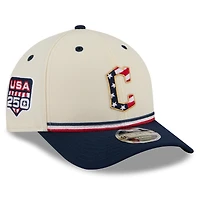 Youth New Era Cream/Navy Cleveland Guardians USA 250 9FORTY M-Crown Adjustable Hat